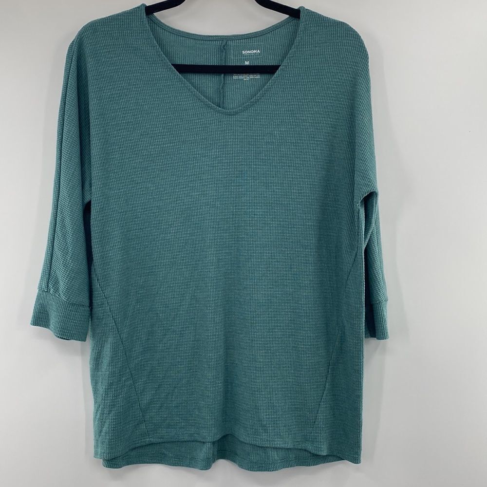3For$20 Sonoma Teal/Green 3/4 Sleeve Top size Medium